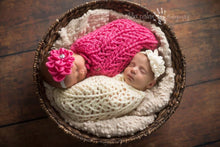 Load image into Gallery viewer, Hot Pink Newborn Swaddle Sack
