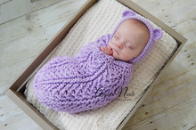 Load image into Gallery viewer, Lavender Newborn Swaddle Sack
