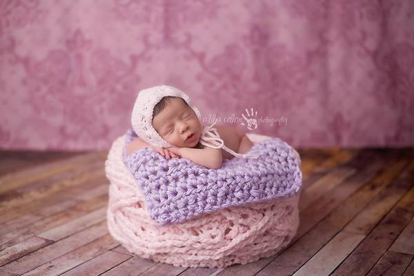 Lavender Mini Chunky Blanket
