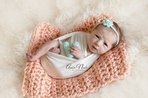 Peach Mini Chunky Blanket