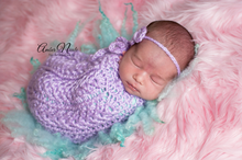 Load image into Gallery viewer, Lavender Newborn Swaddle Sack
