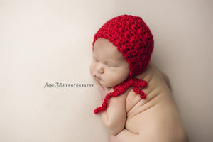 Red Tara Newborn Bonnet