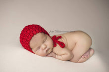 Load image into Gallery viewer, Red Tara Newborn Bonnet
