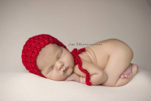 Red Tara Newborn Bonnet