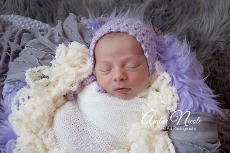 Lavender Tara Newborn Bonnet