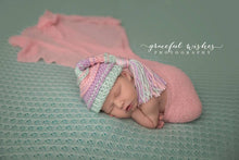 Load image into Gallery viewer, Mint, Pink and Lavender Tassel Hat
