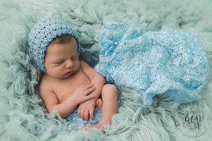 Light Country Blue Tara Newborn Bonnet