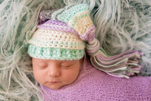 Load image into Gallery viewer, Lavender, Ivory, Mint and Gray Tassel Hat
