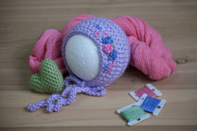 Load image into Gallery viewer, Lavender, Coral and Sage Embroidered Bonnet
