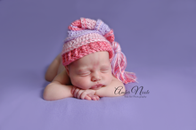 Load image into Gallery viewer, Coral, Lavender and Pink Tassel Hat
