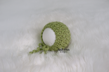 Load image into Gallery viewer, Sage Tara Newborn Bonnet
